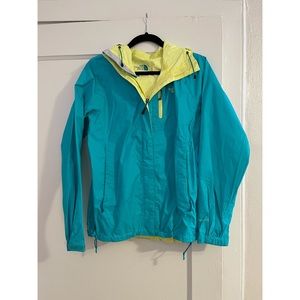 Teal & Green Northface Rain Jacket